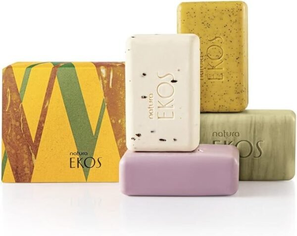 Natura Sabonete em Barra Puro Vegetal Ekos Cremoso e Esfoliante - 4un de 100g