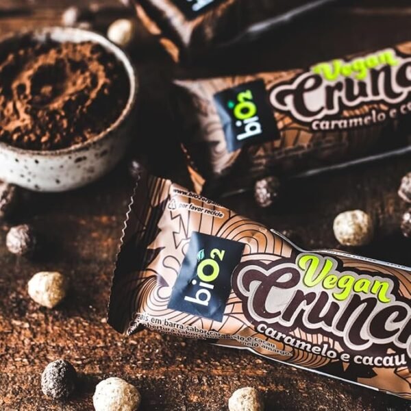 biO2 Barra de Cereal Caramelo e Cacau, 10 unidades de 28g, Vegan Crunchy Vegana e Sem Glúten - Image 2